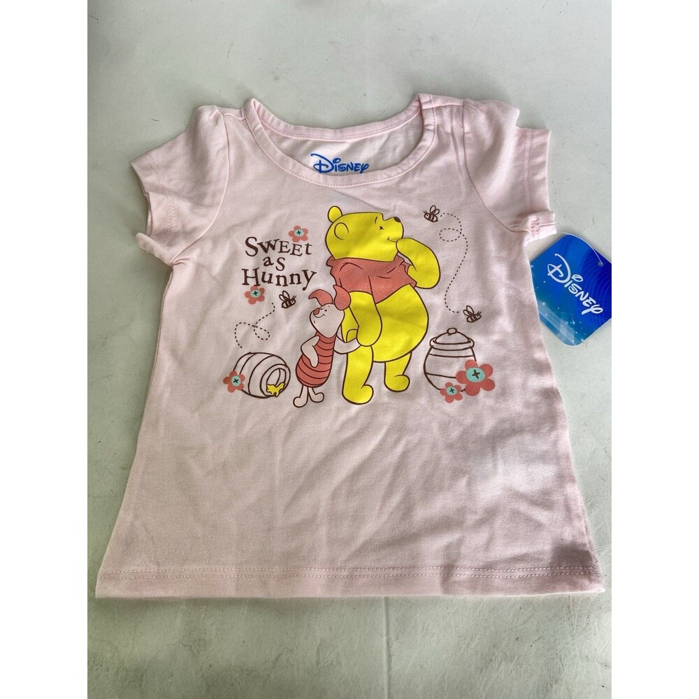 Disney Winnie the Pooh Sweet as Hunny Short Sleeve T-Shirt Top Kids Girls 2T